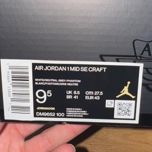Air Jordan 1 Mid SE Craft M 9.5 - Picture 2 of 10